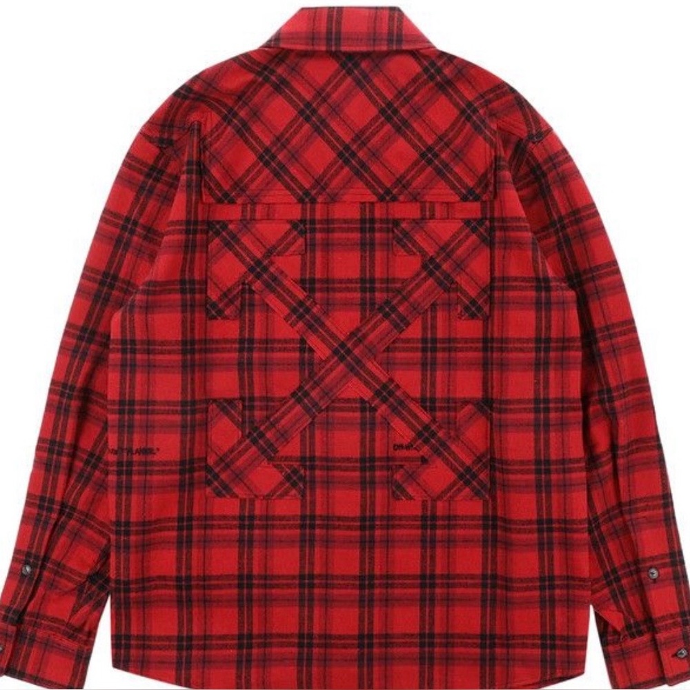 Off-White Flannel Button Up - Picture 2 of 8